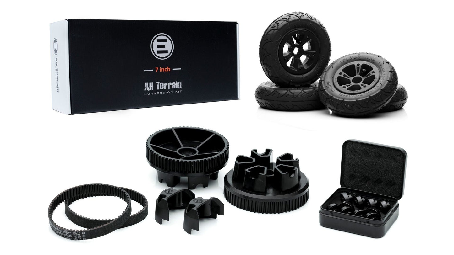 Kit de ruedas todoterreno de 7" - Evolve Skateboards - Evolve Skateboards EspañaKitEvolve Skateboards EspañaEvolve Skateboards EspañaCKGRAT7IBLKit de ruedas todoterreno de 7" - Evolve SkateboardsMotor 1500W
